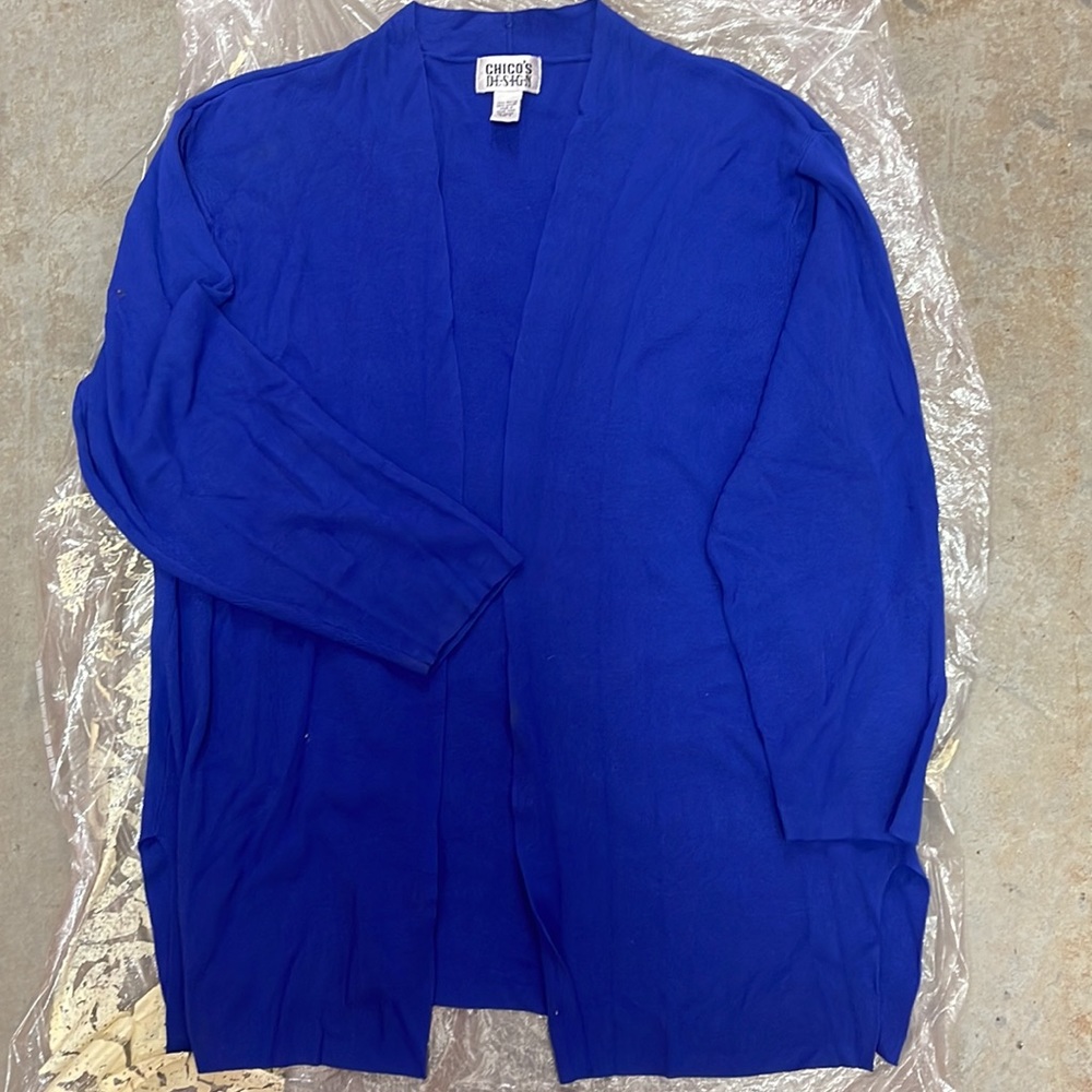 Chico’s 3 piece sweatsuit size 3 color blue